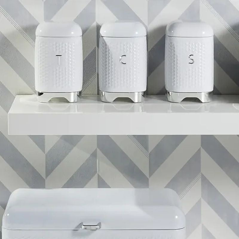 kitchencraft-lovello-retro-tea-cannister-textured-white-stainless-steel