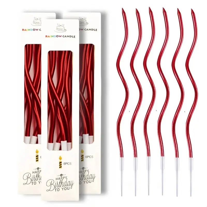 Candles Twisty Spiral Red 6pc