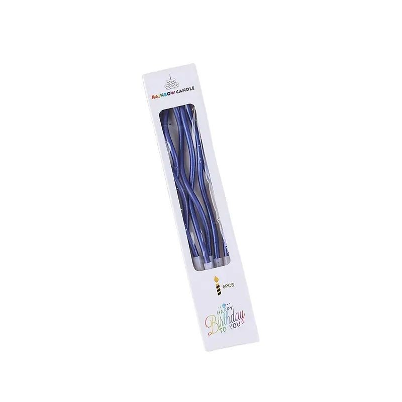 Candles Twisty Spiral Royal Blue 6pc
