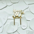 Cake Topper Acrylic Gold Happy 30th