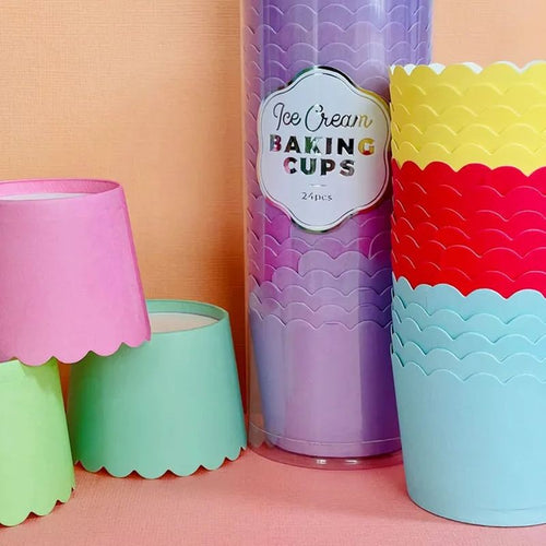 Cake Craft Ice Cream Baking Cups - Pastel Pink - 24 piece pack