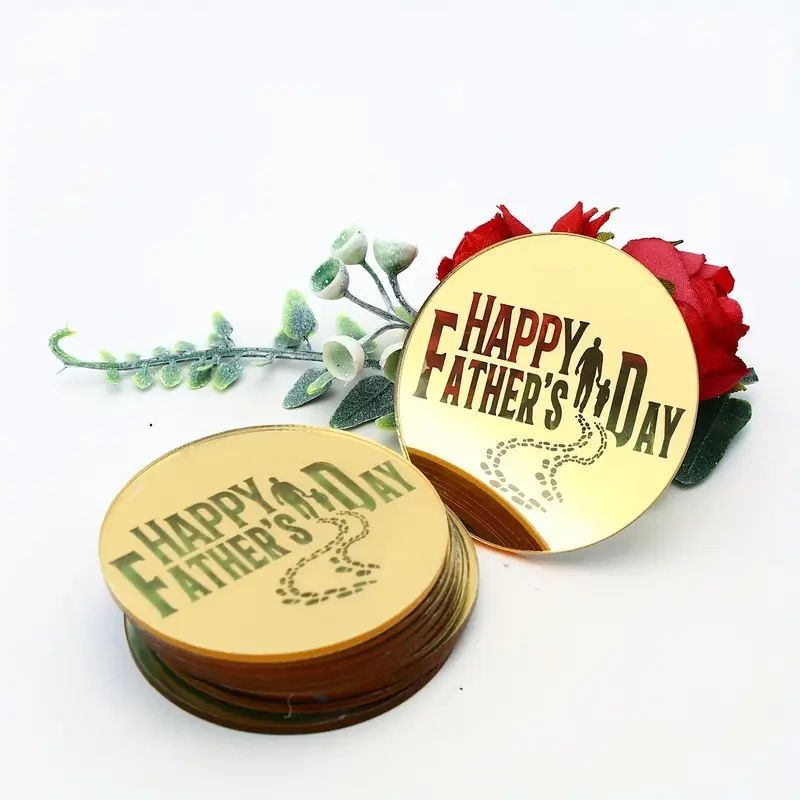 acrylic-topper-round-fathers-day-footsteps-gold-1pc