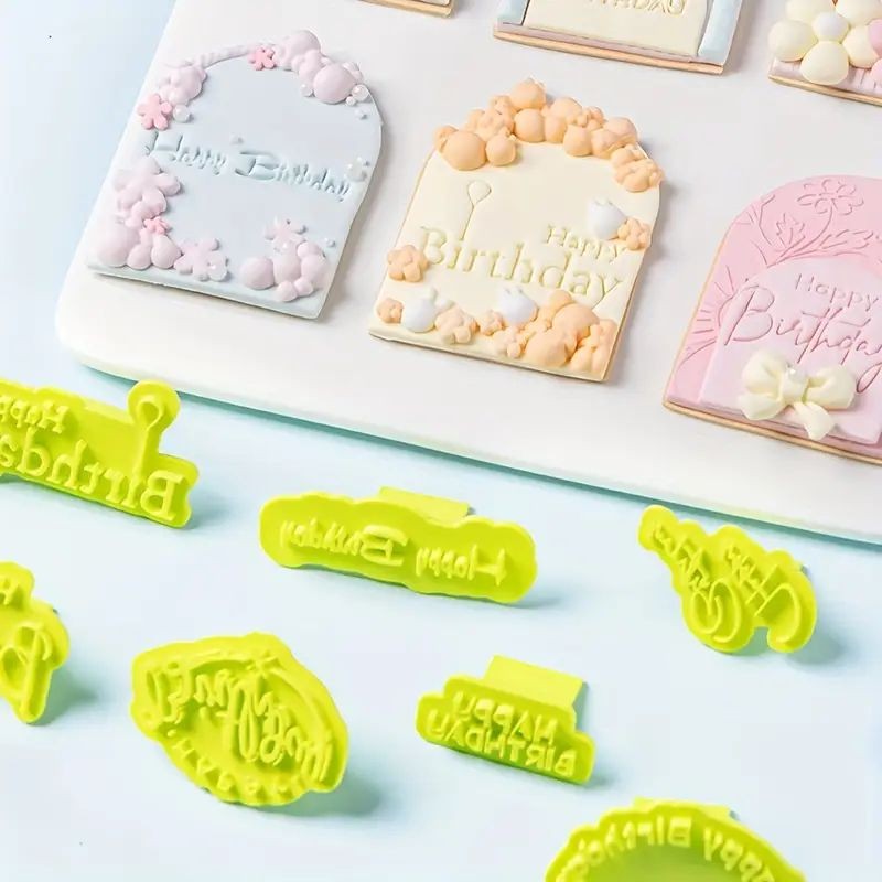 Assorted Happy Birthday Stamp Embossers 7pc