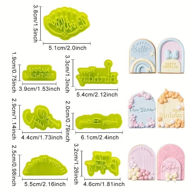 Assorted Happy Birthday Stamp Embossers 7pc