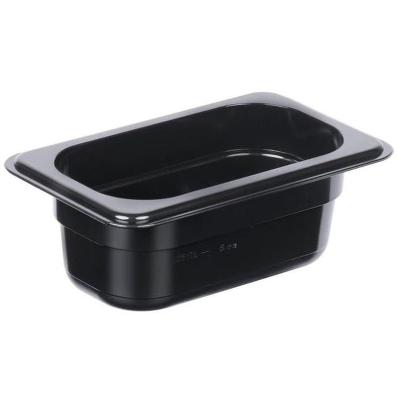 KH Classik Chef Polycarbonate Steam Pan Food Pan Black 1/9 Size 65mm