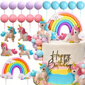 Cake Topper Unicorn & Rainbow 20pc set