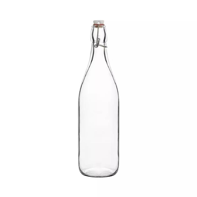 Glass Round Water Bottle 1L