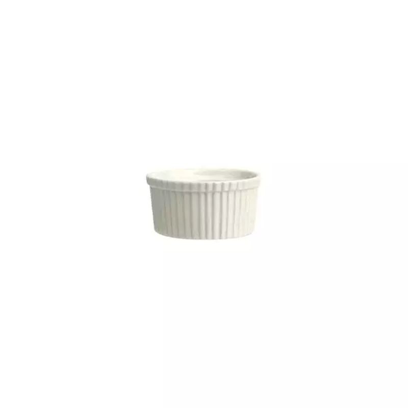 Duraceram Ribbed Souffle Dish - Ivory 125mm