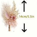 Cake Topper Pampas Dried Flower Arrangement - Natural/Pink Tones