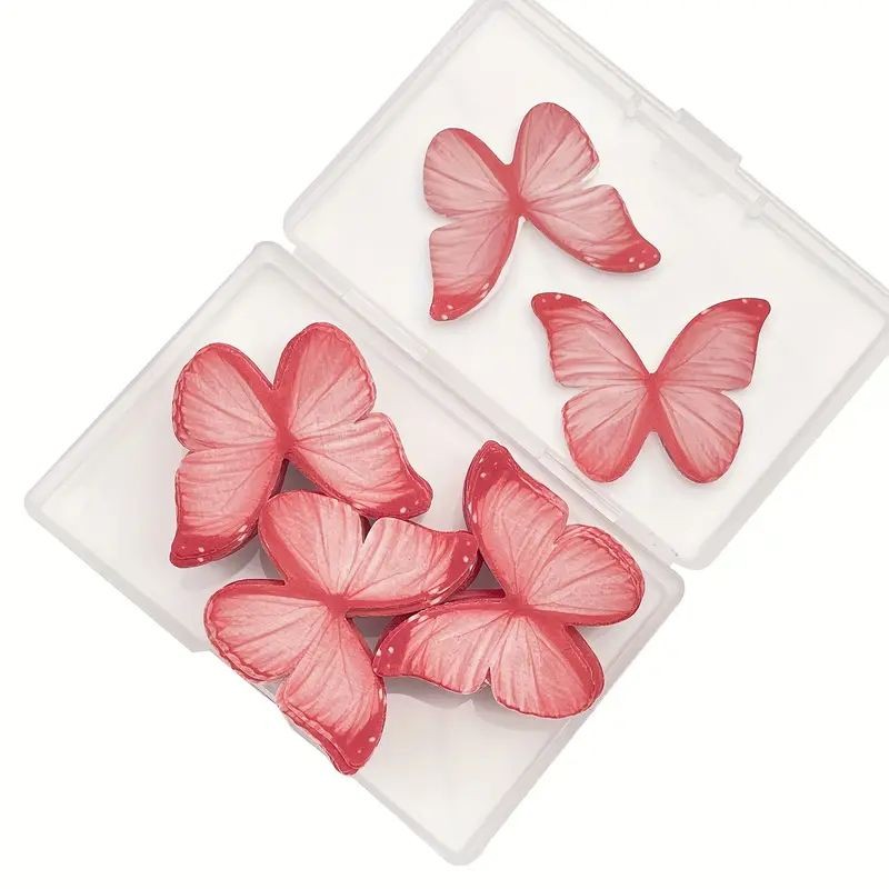 Edible Wafer Butterflies Red 48pc