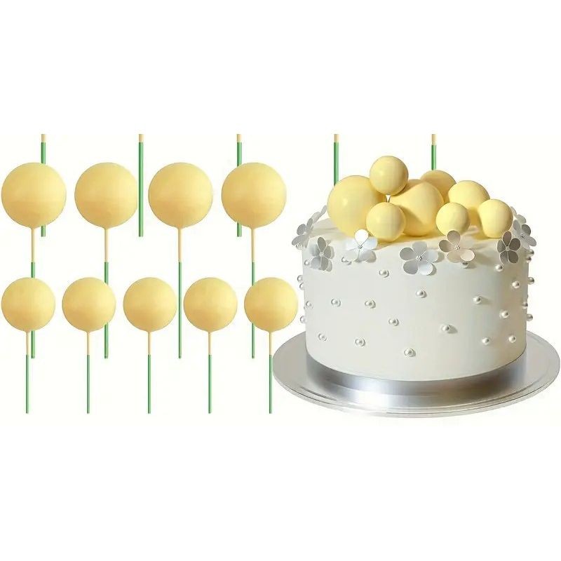 Cake Topper Ball Set Small Yellow 20pcs