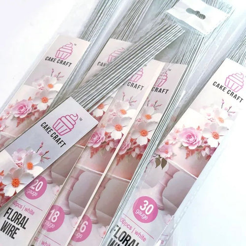 Cake Craft Floral Wire 26 Gauge - White 100 pack
