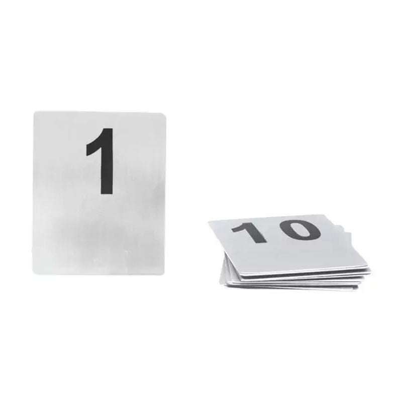 Trenton Flat Stainless Steel Table Numbers - 1-10