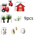 Cake Toppers - Farm Set with Tractor - 9 pieces