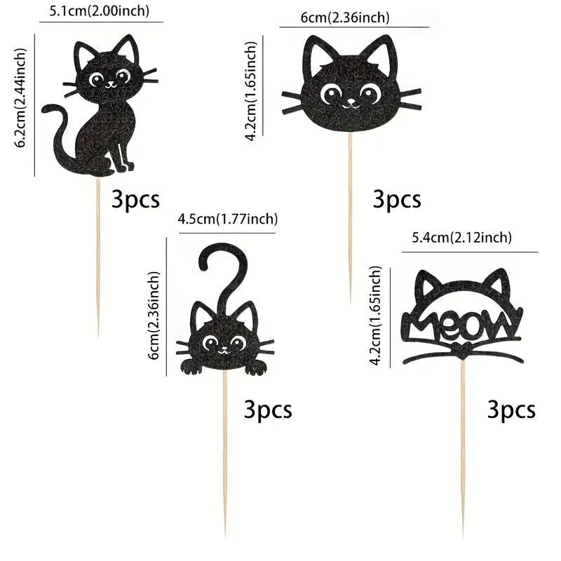 cupcake-toppers-glitter-black-cat-24-pieces