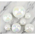 Cake Topper - Shiny White Ball - 6 piece