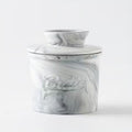 Ceramic Butter Bell Crock with Lid - White Marble