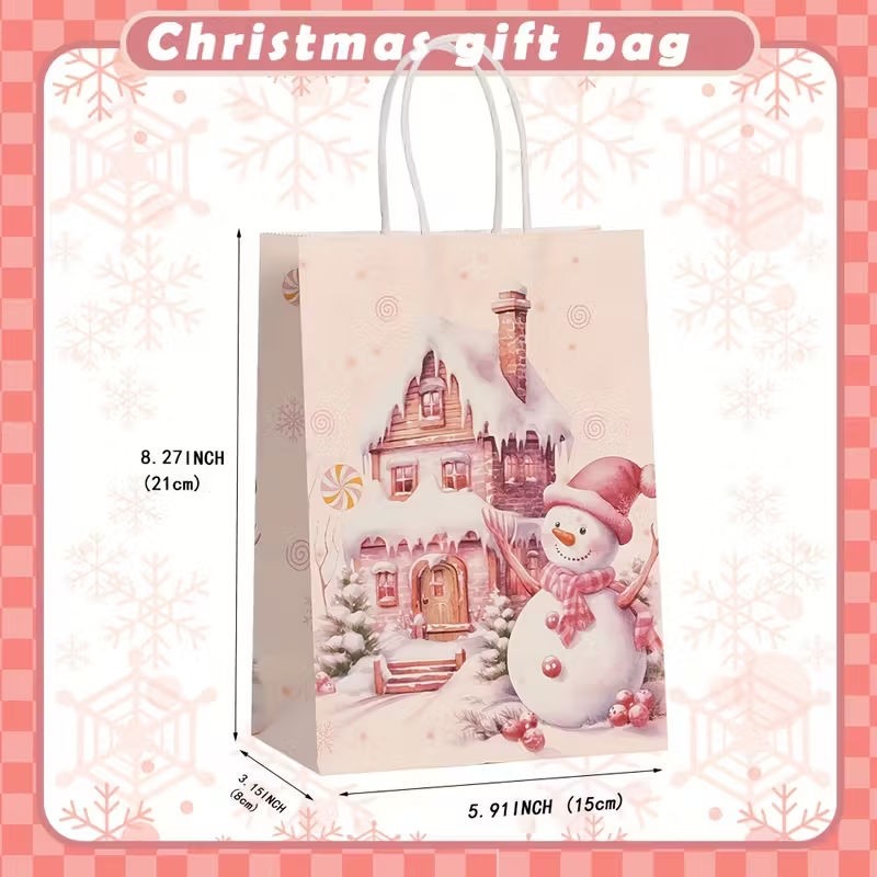 christmas-paper-giftbag-pink-snowman-15x8x21cm