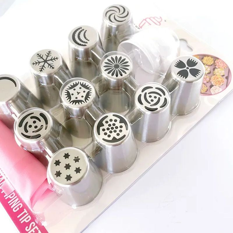 Cake Craft Russian Piping Tip - 13 piece set