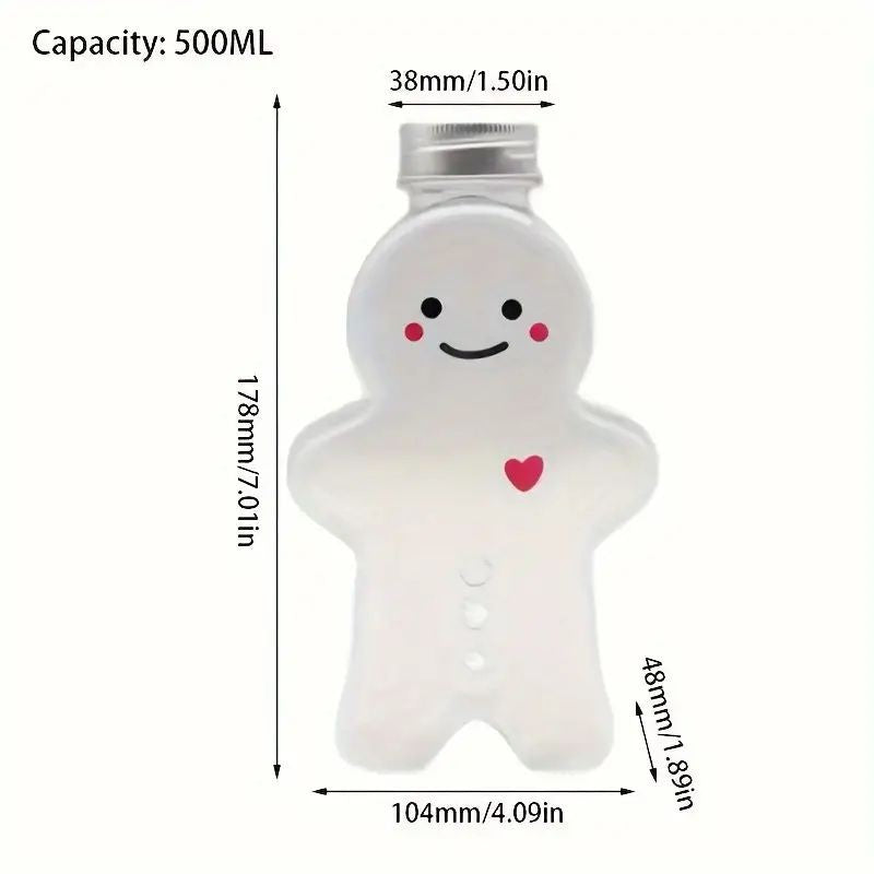 Gingerbread Man Shaped Bottle 500ml Plain