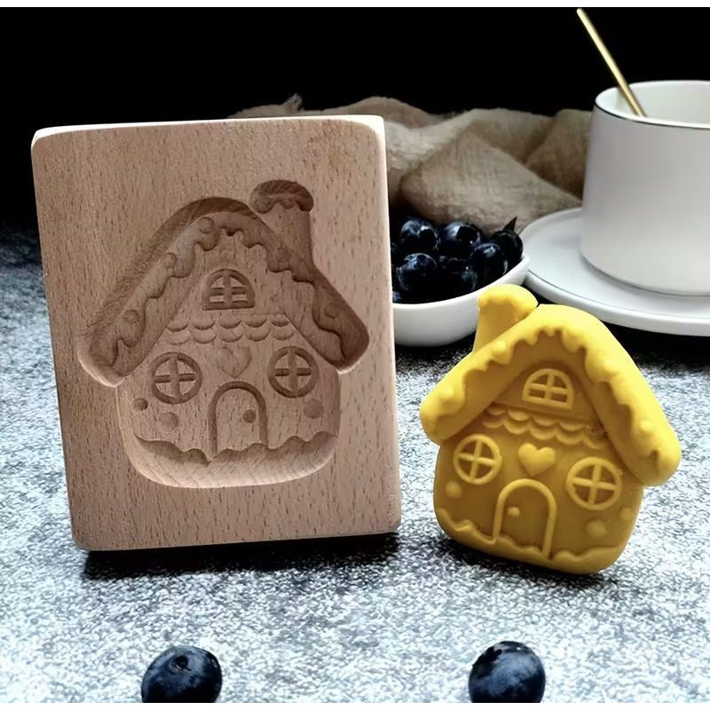 Wooden Cookie Mould – Gingerbread House