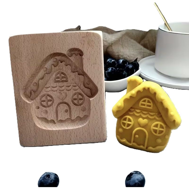 Wooden Cookie Mould Gingerbread House