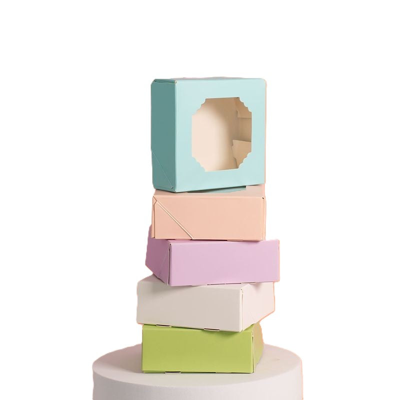 Papyrus Scalloped Small Treat Box - Mixed Colours - 5 pack