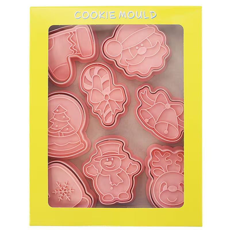 Christmas Cookie Cutter & Embosser Set 8pc Assorted