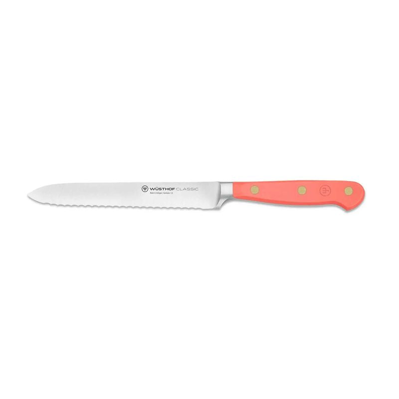 Wusthof Classic Serrated Utility Knife 14cm - Coral Peach
