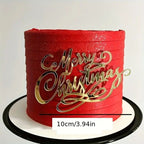 Gold Merry Christmas Cake Topper â€“ 10cm Script Design