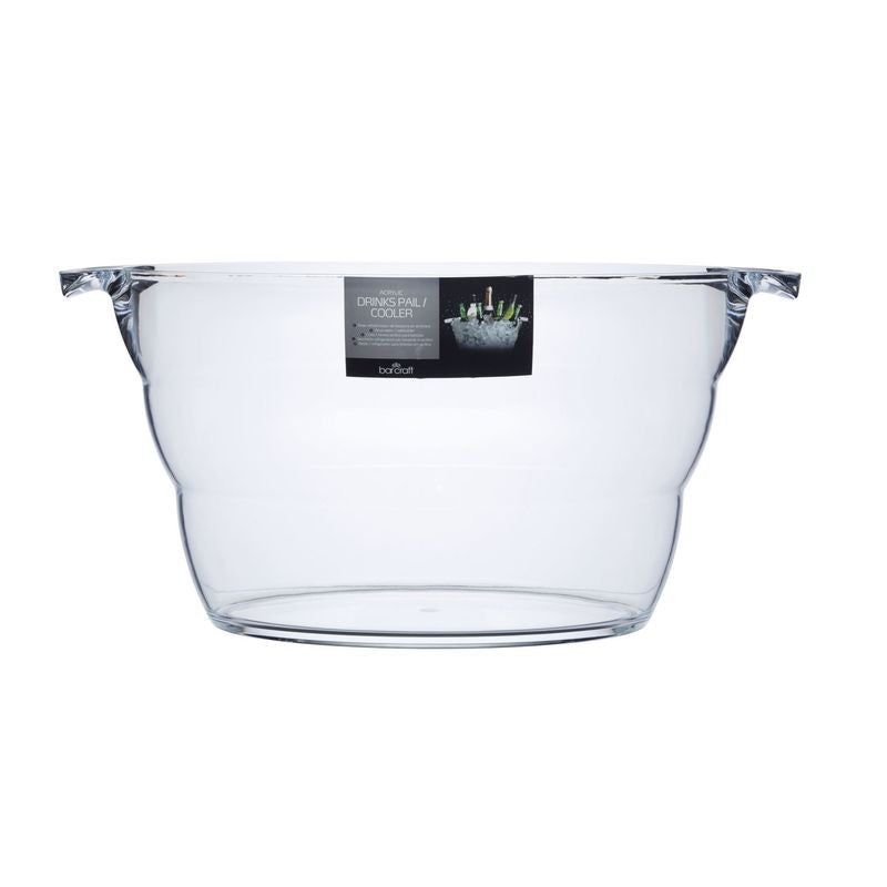 BarCraft Acrylic Large Oval Drinks Pail / Cooler - 28 X 23cm