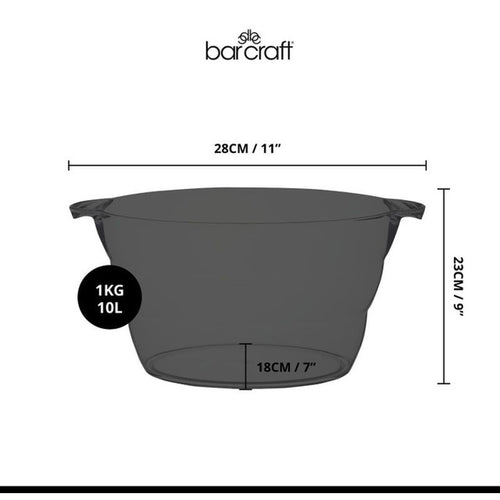 BarCraft Acrylic Large Oval Drinks Pail / Cooler - 28 X 23cm