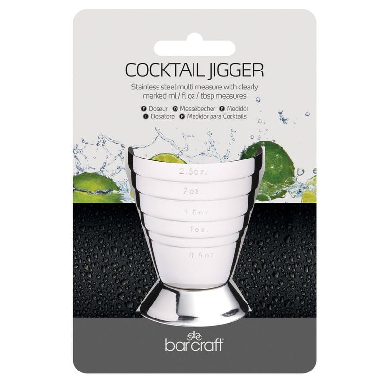 BarCraft Stainless Steel Jigger - 0.5 to 2.5 ounce