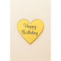 Acrylic Heart Cake Topper – Gold Happy Birthday - 1 Piece