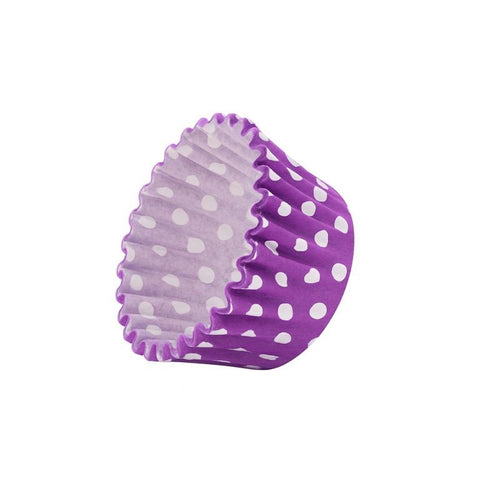 Baking Cups - Mini Purple & White Polka Dots - 20 piece pack