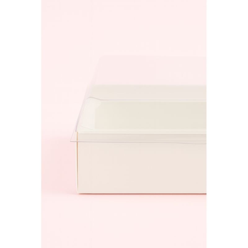 White Dessert Box with Clear Lid 11 x 12 x 5cm 5 pack