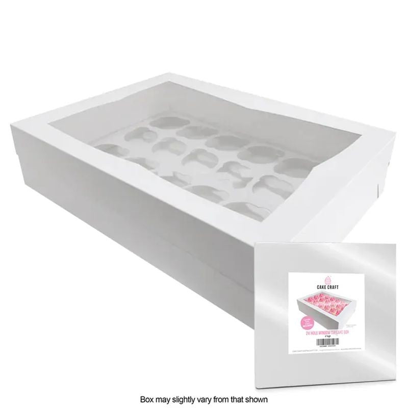 Cake Craft Window Cupcake Box - 24 hole (4inch High)