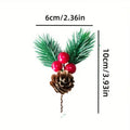 Festive Pine & Berry Cake Topper â€“ 10cm