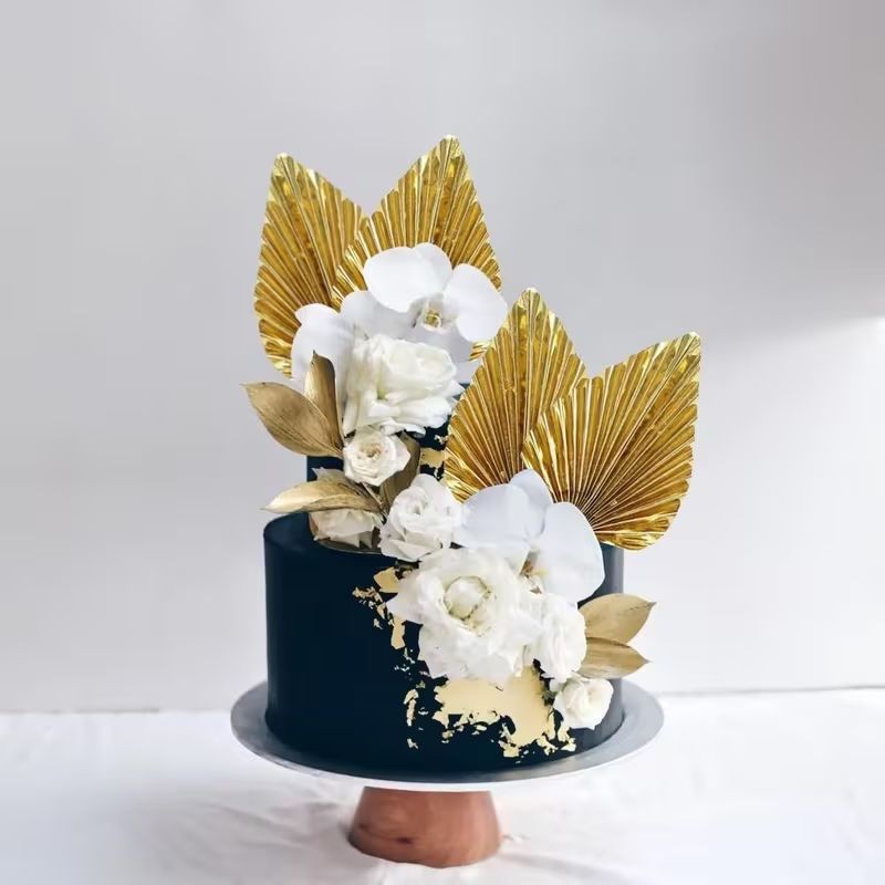 gold-fan-palm-leaf-cake-topper-22cm-single
