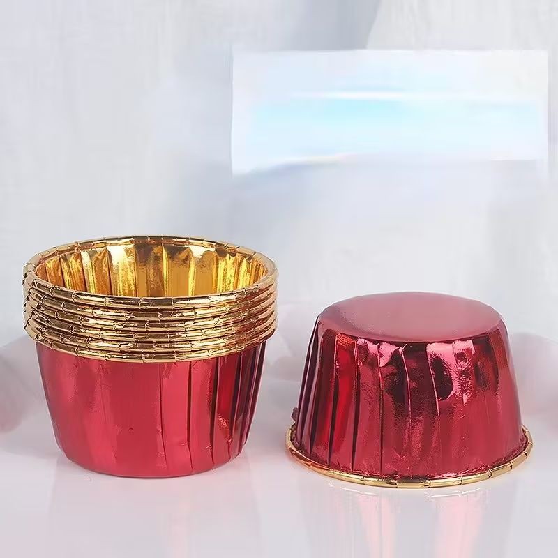 Red Foil Baking Cups â€“ Small Size 25 Pack