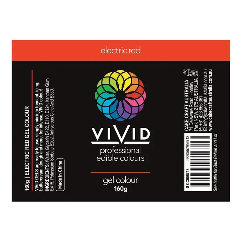 Vivid Gel Colour - Electric Red - 160g