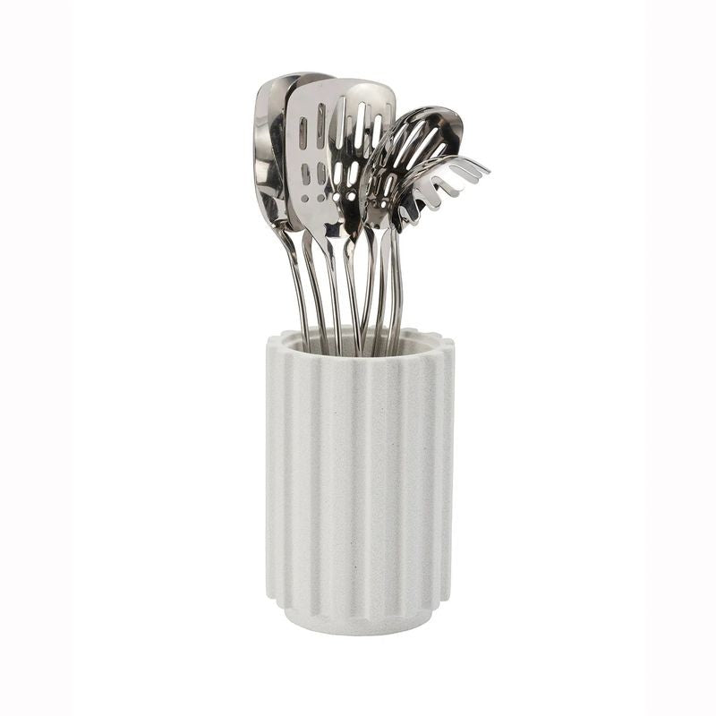 furi-pro-radial-stone-utensil-holder-snow-terrazzo-11-x-19-5cm