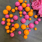 Cake Topper Ball Set – Pink & Orange 14-Piece