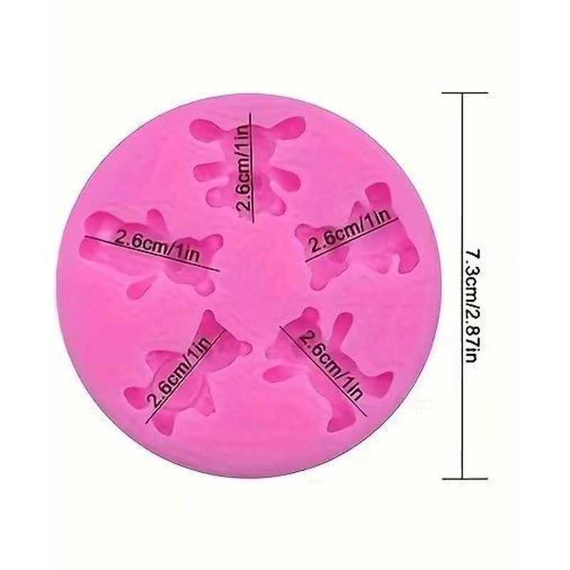 Teddy Bear Silicone Mould – 5 Cavity