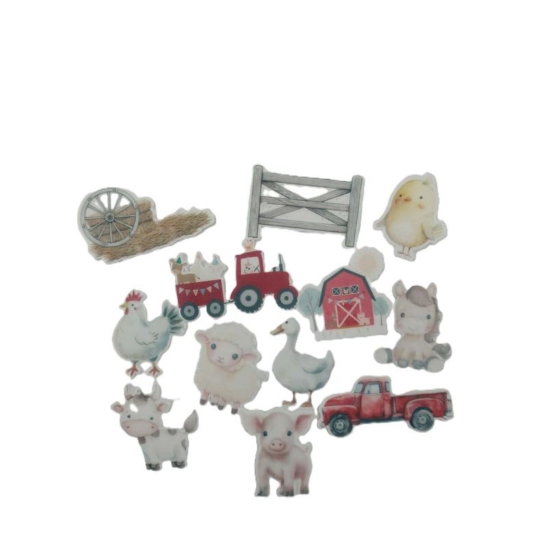 Cupcake Toppers - Edible Wafer Top - Farmyard 12pk