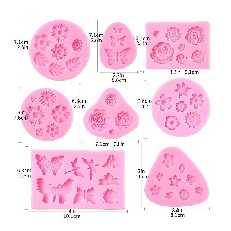 mixed-flower-and-leaf-silicone-mould