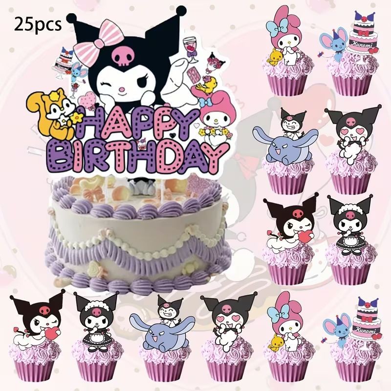 sanrio-kuromi-cake-cupcake-topper-set-25-piece