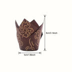 Tulip Muffin Papers – Dark Brown Striped (50 Pack)