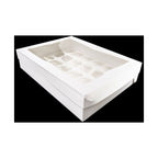 24 Hole White Cupcake Box with PVC Window