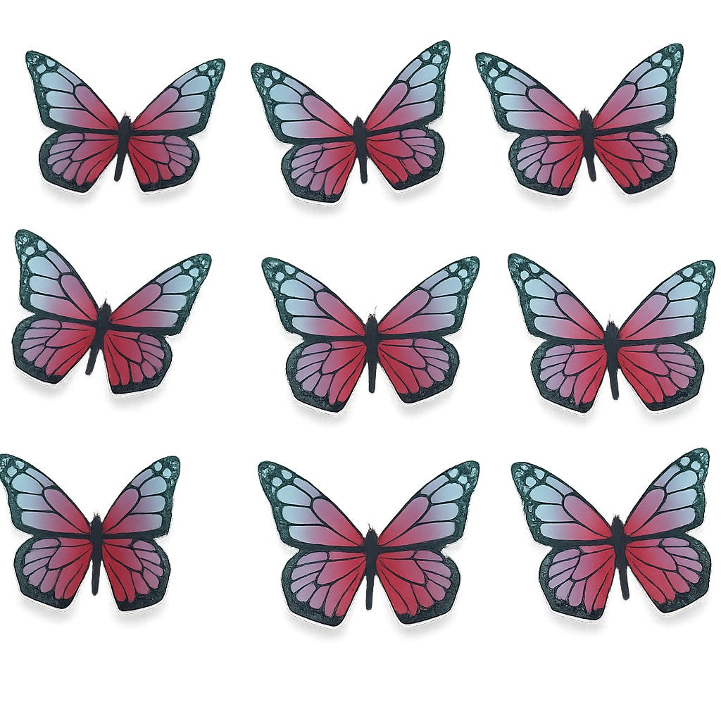 Cupcake Toppers - Edible Wafer Top - Bright Butterflies 12pk